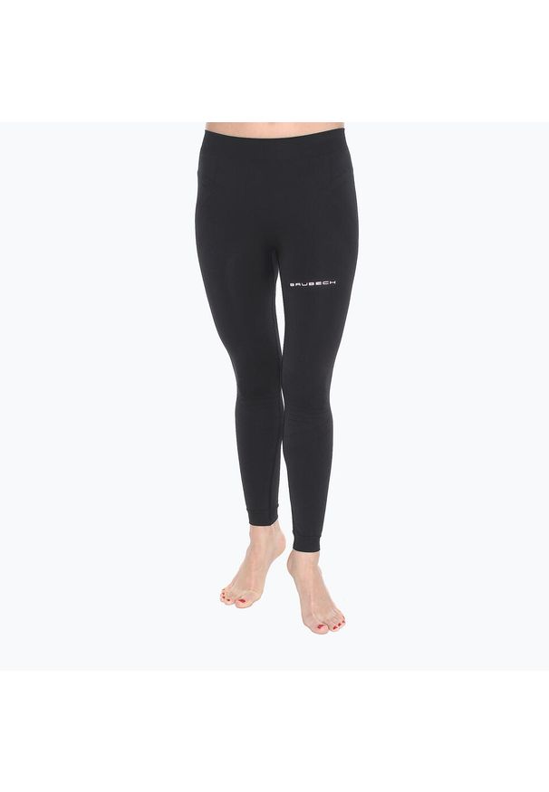 Legginsy do biegania damskie Brubeck Running Force. Kolor: czarny. Sport: bieganie