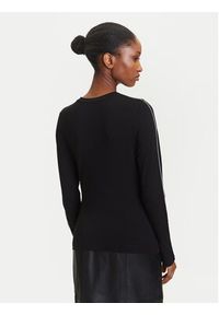 Karl Lagerfeld - KARL LAGERFELD Bluzka A3W17007 Czarny Slim Fit. Typ kołnierza: dekolt w karo. Kolor: czarny. Materiał: wiskoza #5