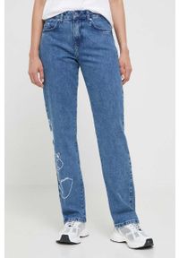 Karl Lagerfeld jeansy damskie high waist. Stan: podwyższony. Kolor: niebieski #5