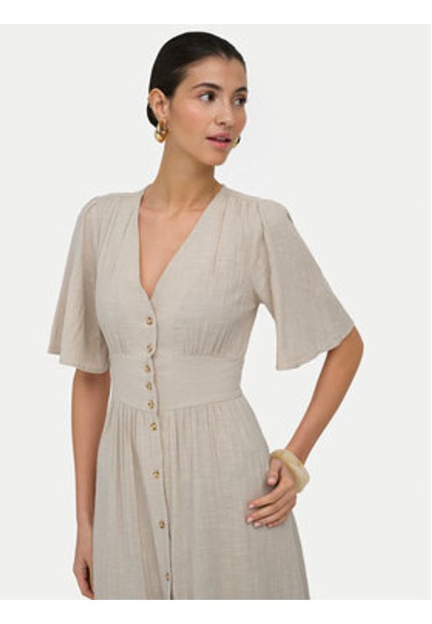 only - ONLY Sukienka codzienna Tizana 15373535 Beżowy Regular Fit. Okazja: na co dzień. Kolor: beżowy. Materiał: bawełna. Typ sukienki: proste. Styl: casual
