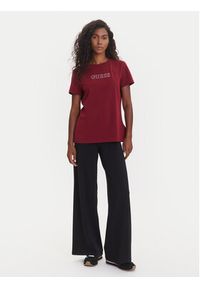Guess T-Shirt V3BI11 J1314 Bordowy Regular Fit. Kolor: czerwony. Materiał: bawełna #5