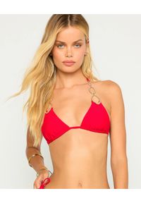 BEACH BUNNY - Czerwony top od bikini Paisley. Kolor: czerwony. Wzór: paisley