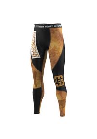 Legginsy sportowe męskie EXTREME HOBBY GOLDEN WARRIOR. Kolor: czarny. Materiał: poliester, elastan