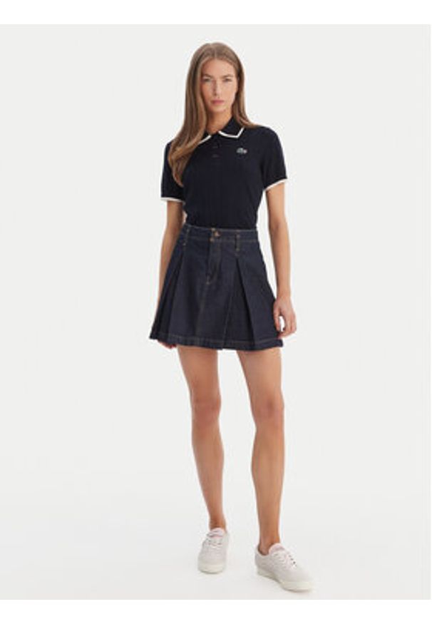 Lacoste Polo AF9430 Granatowy Regular Fit. Typ kołnierza: polo. Kolor: niebieski. Materiał: wiskoza