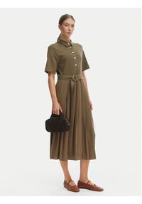 TOMMY HILFIGER - Tommy Hilfiger Sukienka codzienna WW0WW48756 Zielony Regular Fit. Okazja: na co dzień. Kolor: zielony. Materiał: bawełna. Typ sukienki: proste. Styl: casual #2