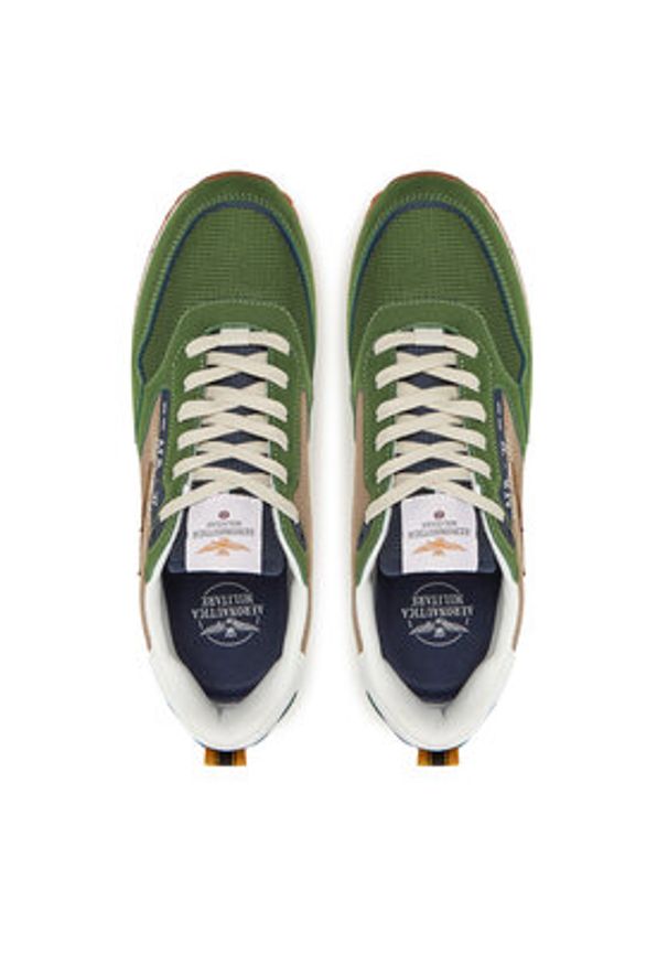 Aeronautica Militare Sneakersy 251SC288CT3545 Khaki. Kolor: brązowy. Materiał: skóra, zamsz