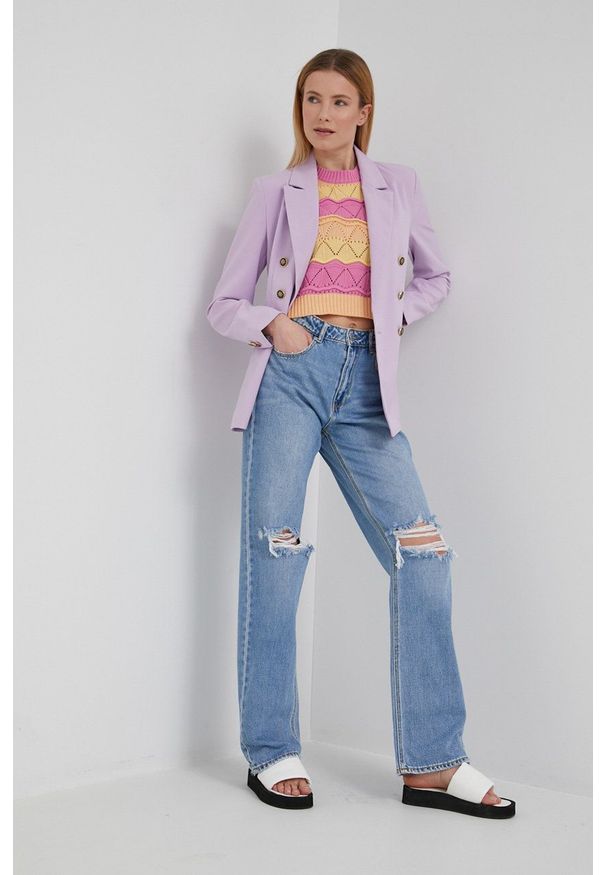 Vero Moda jeansy damskie high waist. Stan: podwyższony. Kolor: niebieski