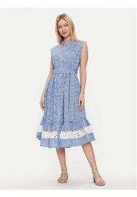 Iconique Sukienka letnia Iris IC24-049 Niebieski Regular Fit. Kolor: niebieski. Materiał: bawełna. Sezon: lato #1