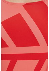 adidas Performance strój kąpielowy 3 Bars kolor czerwony lekko usztywniona miseczka. Kolor: czerwony. Materiał: materiał, dzianina. Wzór: ze splotem #3