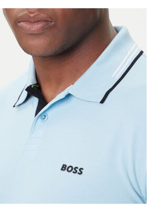 BOSS Polo Paul 50506193 Błękitny Slim Fit. Typ kołnierza: polo. Kolor: niebieski. Materiał: bawełna
