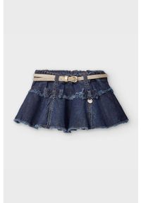 Mayoral - Spódnica dziecięca. Kolor: niebieski. Materiał: jeans, denim. Wzór: gładki #1