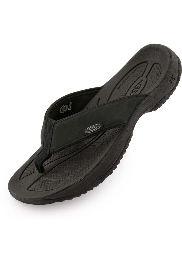 keen - Keen Kona Klapki Męskie 39.5 Czarny. Kolor: wielokolorowy, biały. Materiał: skóra