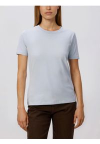 Reserved - T-shirt regular - jasnoniebieski. Kolor: niebieski. Materiał: dzianina, bawełna