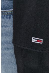 Tommy Jeans - Bluza bawełniana. Okazja: na co dzień. Kolor: czarny. Materiał: bawełna. Wzór: aplikacja. Styl: casual