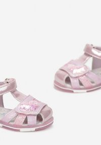 Born2be - Różowe Sandały Eunereia. Zapięcie: pasek. Kolor: różowy. Materiał: skóra