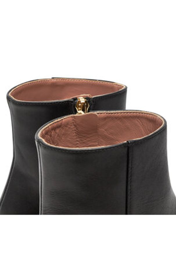 Pollini Botki SA21045C1LTD0000 Czarny. Kolor: czarny. Materiał: skóra