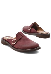 Klapki damskie Armodo, skórzana cholewka naturalna wsuwana konstrukcja z subtelną klamrą odkryta pięta niski stabilny obcas wygodne codzienne wykończ. Okazja: na co dzień. Kolor: fioletowy. Materiał: skóra. Obcas: na obcasie. Styl: casual. Wysokość obcasa: niski #6