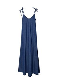 Pieces Sukienka jeansowa Tenim 17157940 Granatowy Loose Fit. Kolor: niebieski. Materiał: bawełna