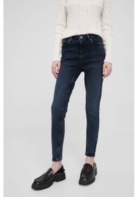 Pepe Jeans jeansy DION ZIP damskie high waist. Stan: podwyższony. Kolor: niebieski