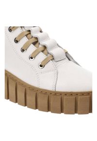 CheBello - Białe Botki Chebello Ocieplane Skórzane Buty Damskie. Kolor: biały. Materiał: skóra #7