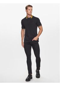 Versace Jeans Couture Polo 75GAGT05 Czarny Regular Fit. Typ kołnierza: polo. Kolor: czarny. Materiał: bawełna #4