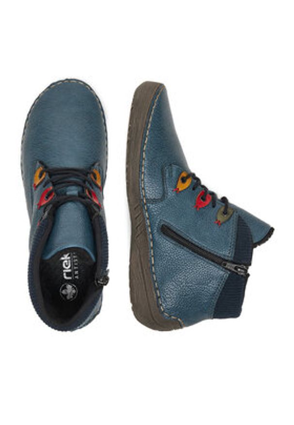 Rieker Trzewiki CEO-52544-14 Niebieski. Kolor: niebieski. Materiał: syntetyk, materiał