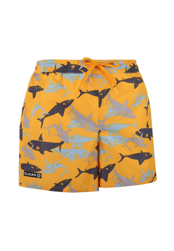 OLAIAN - Spodenki surfingowe dla dzieci Olaian CN-SHARK. Kolor: żółty. Materiał: poliester, materiał