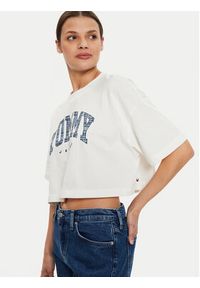 Tommy Jeans T-Shirt DW0DW18420 Écru Oversize. Materiał: bawełna