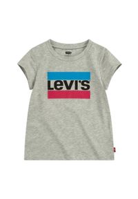Levi's® - Levi's T-shirt dziecięcy kolor szary. Okazja: na spotkanie biznesowe, na co dzień. Kolor: szary. Materiał: dzianina. Długość rękawa: krótki rękaw. Długość: krótkie. Wzór: nadruk. Styl: biznesowy, casual #2