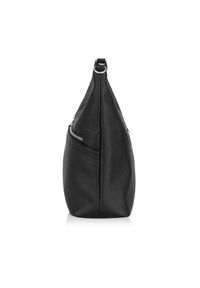 Ochnik - Czarna torebka z portmonetką. Kolor: czarny. Wzór: paski. Materiał: skórzane. Rodzaj torebki: na ramię #7
