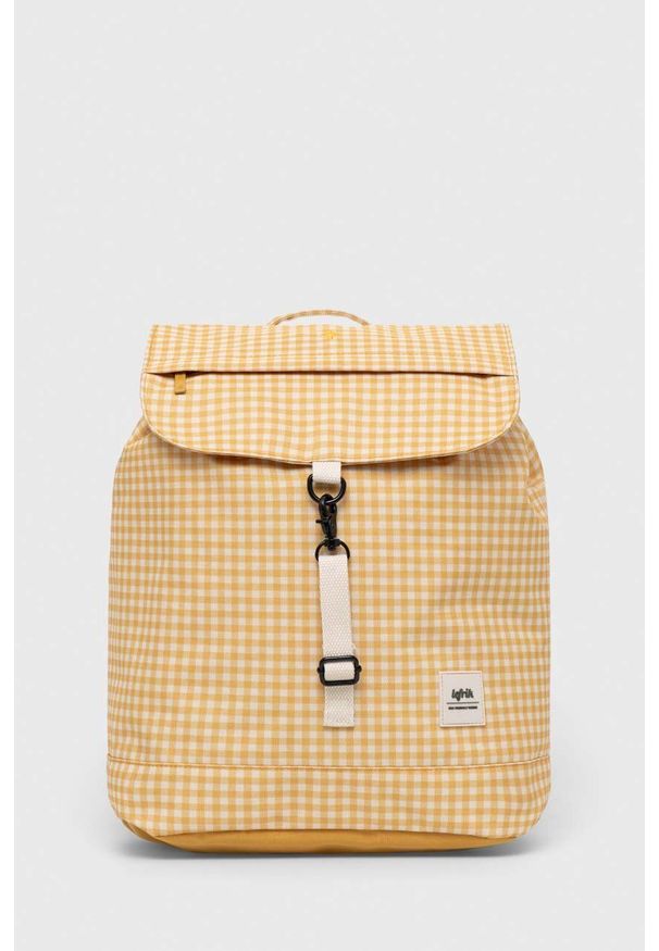 Lefrik plecak damski kolor żółty duży wzorzysty. Kolor: żółty. Materiał: poliester