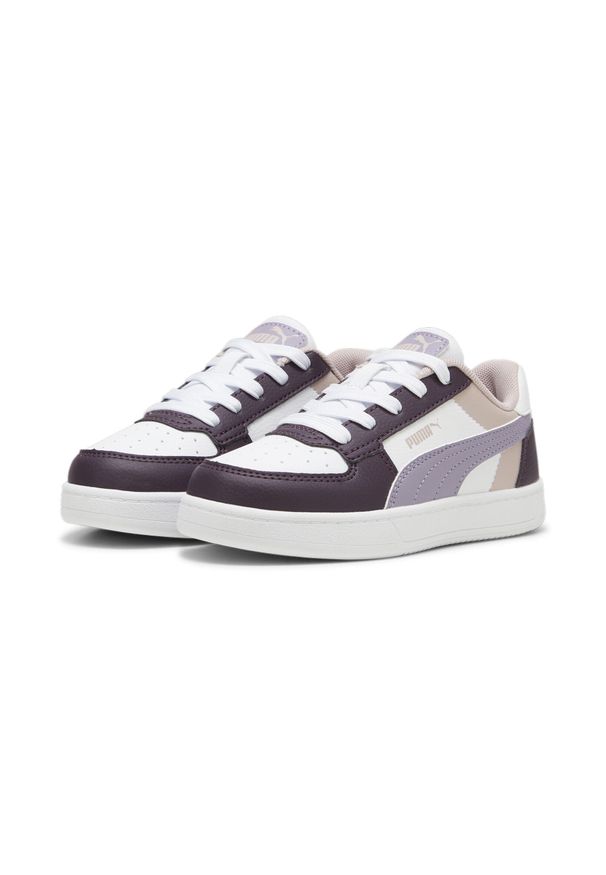 Puma - Dziecięce sneakersy PUMA Caven 2.0 Block PUMA Midnight Plum Pale White Purple. Kolor: biały, fioletowy, wielokolorowy. Materiał: skóra, syntetyk. Szerokość cholewki: normalna