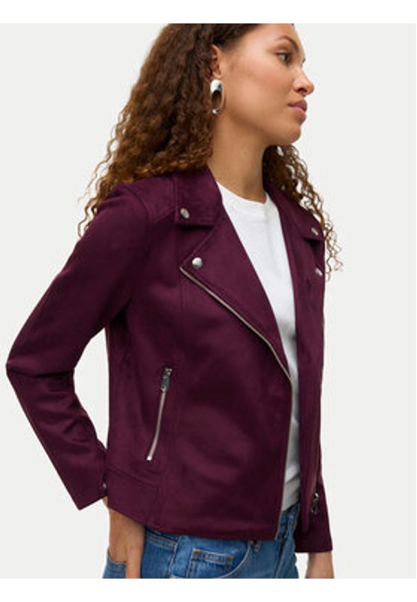Vero Moda Kurtka z imitacji skóry Jose 10300938 Fioletowy Regular Fit. Kolor: fioletowy. Materiał: skóra