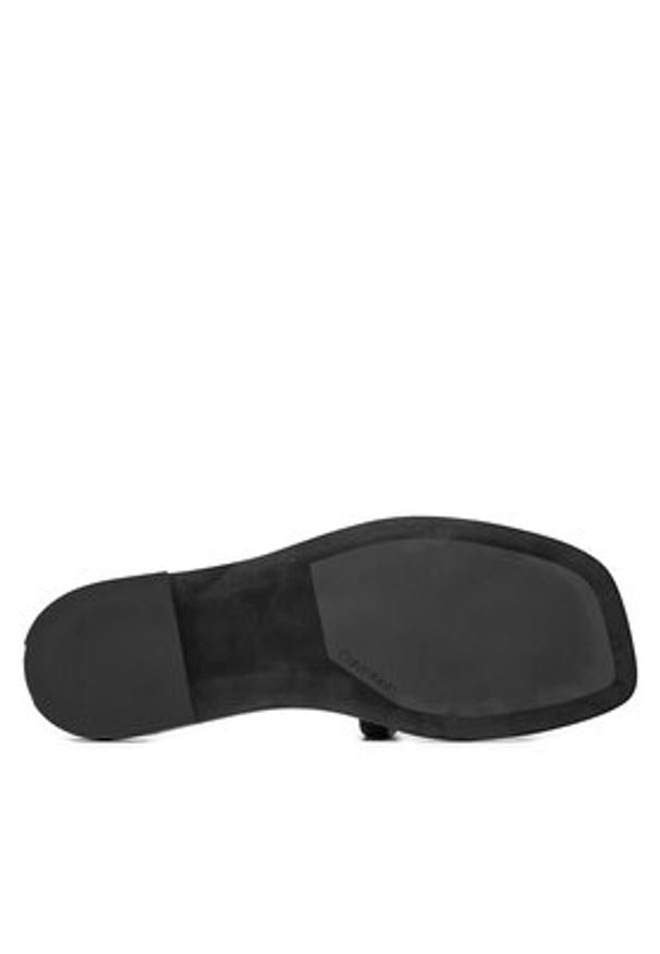 Calvin Klein Klapki Flat Slide Lth HW0HW02071 Czarny. Kolor: czarny. Materiał: skóra