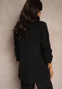 Renee - Czarna Marynarka Pudełkowa o Dłuższym Kroju z Ozdobnymi Rękawami 3/4 Lessandra. Kolekcja: plus size. Kolor: czarny. Długość: długie. Styl: elegancki #3