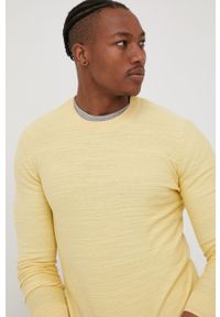 Tom Tailor sweter bawełniany męski kolor żółty lekki. Okazja: na co dzień. Kolor: żółty. Materiał: bawełna. Długość rękawa: długi rękaw. Długość: długie. Styl: casual #3