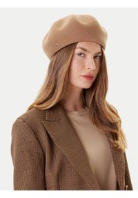Weekend Max Mara Beret Pitti 2525576014 Brązowy. Kolor: brązowy. Materiał: wełna, materiał