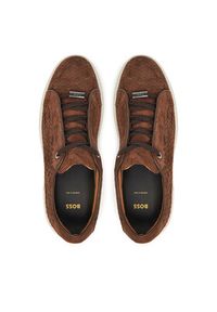 BOSS Sneakersy Gary 50538983 Brązowy. Kolor: brązowy. Materiał: zamsz, skóra