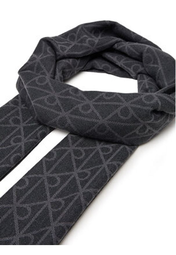 Calvin Klein Szalik LV04D8064G Czarny. Kolor: czarny. Materiał: materiał, wełna