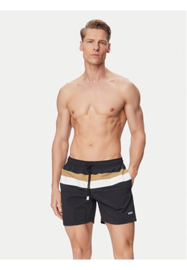 BOSS Szorty kąpielowe Louis 50539210 Czarny Regular Fit. Kolor: czarny. Materiał: syntetyk