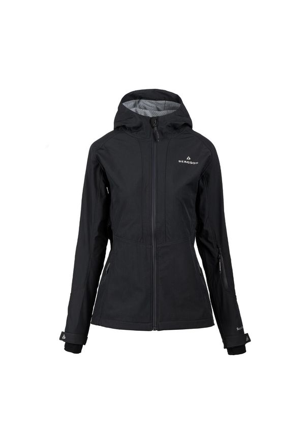 Bergson - Kurtka softshell damska Vara SS1. Kolor: czarny. Materiał: softshell. Sport: turystyka piesza