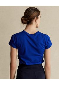 Ralph Lauren - RALPH LAUREN - Niebieska koszulka z aplikacją. Okazja: na co dzień. Typ kołnierza: polo. Kolor: niebieski. Materiał: bawełna, guma. Wzór: aplikacja. Sezon: wiosna. Styl: casual, elegancki #5