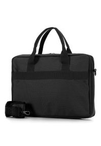 Wittchen - Męska torba na laptopa 15,6” klasyczna czarna. Kolor: czarny. Materiał: poliester. Styl: klasyczny