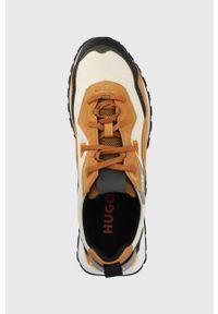 Hugo - HUGO buty Cubite kolor brązowy. Nosek buta: okrągły. Zapięcie: sznurówki. Kolor: brązowy. Materiał: guma