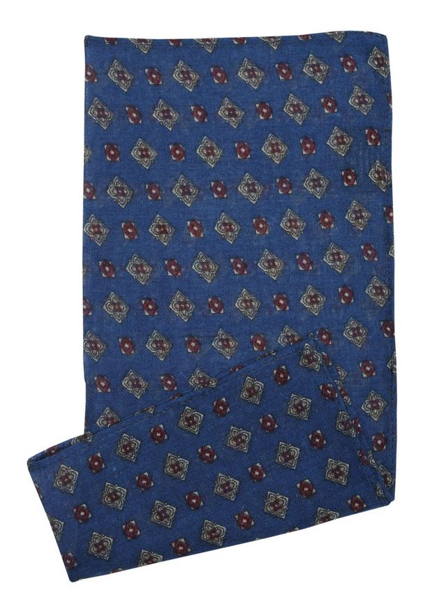 Chattier - Poszetka Niebieska, Wzór Geometryczny, Męska, Cienka, Delikatna, Elegancka -CHATTIER. Kolor: niebieski. Materiał: poliester. Wzór: geometria