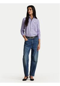 Polo Ralph Lauren Koszula 211941509003 Fioletowy Slim Fit. Typ kołnierza: polo. Kolor: fioletowy. Materiał: bawełna