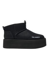 Karl Lagerfeld - KARL LAGERFELD Czarne botki zamszowe THERMO Lo Slip On Boot, Rozmiar 37. Zapięcie: bez zapięcia. Kolor: czarny. Materiał: zamsz #2