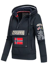 Bluza sportowa damska Geographical Norway Gymclass. Kolor: niebieski. Materiał: bawełna, poliester #2