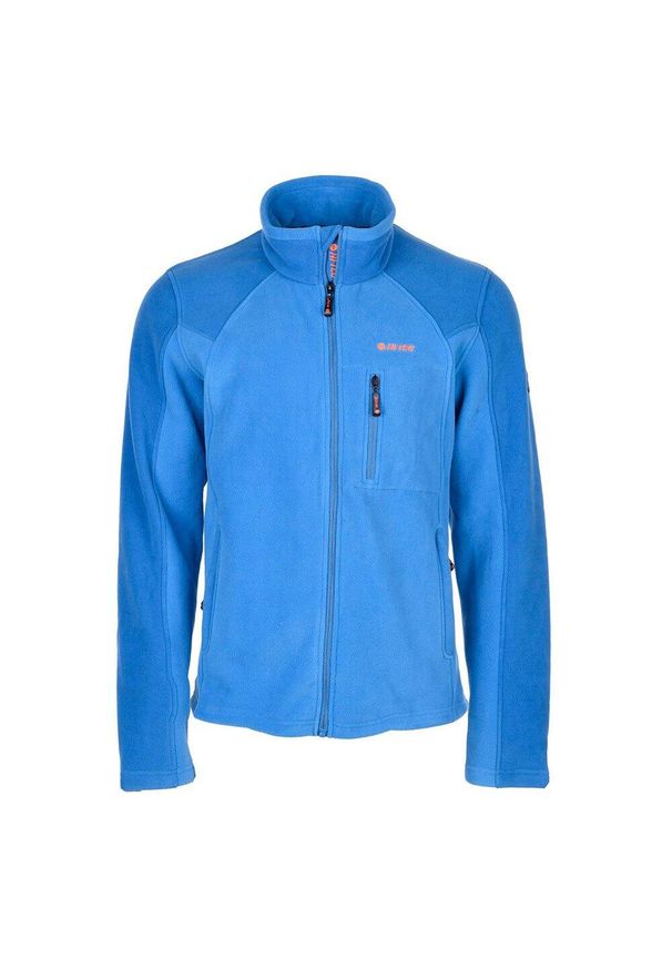 Hi-tec - Bluza Polarowa Męska Pełen Suwak Monar. Kolor: czerwony, niebieski, wielokolorowy. Materiał: polar. Sezon: zima. Sport: turystyka piesza