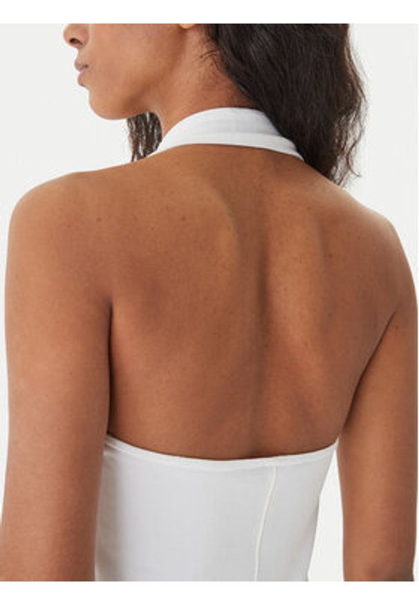 Hugo - HUGO Sukienka koktajlowa Shagar 50557781 Écru Slim Fit. Materiał: wiskoza. Styl: wizytowy